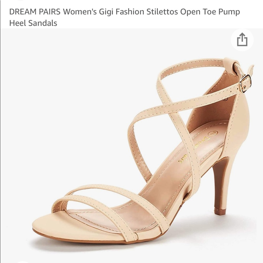 Nude open-toe 3 inch heels